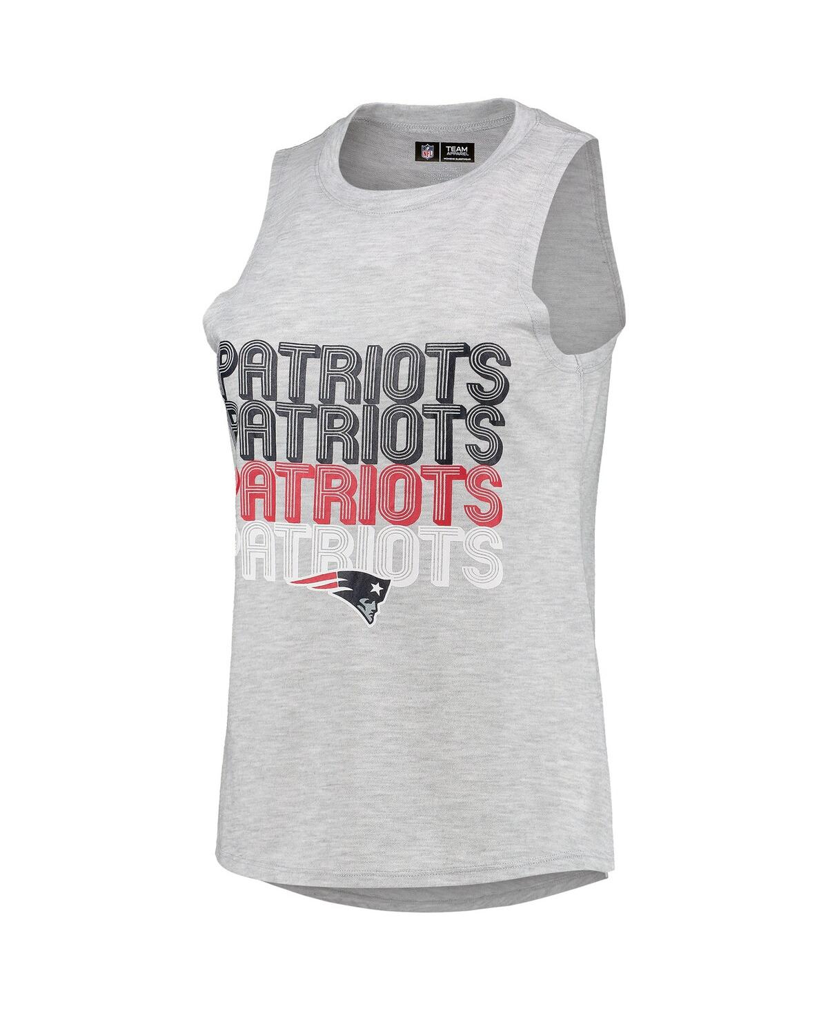 Shop Concepts Sport Women's Heathered Gray, Black New England Patriots Profound Tank Top And Leggings Sleep Set In Heathered Gray,black