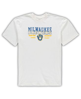 Men's White, Royal Milwaukee Brewers Big and Tall Pinstripe Sleep Set