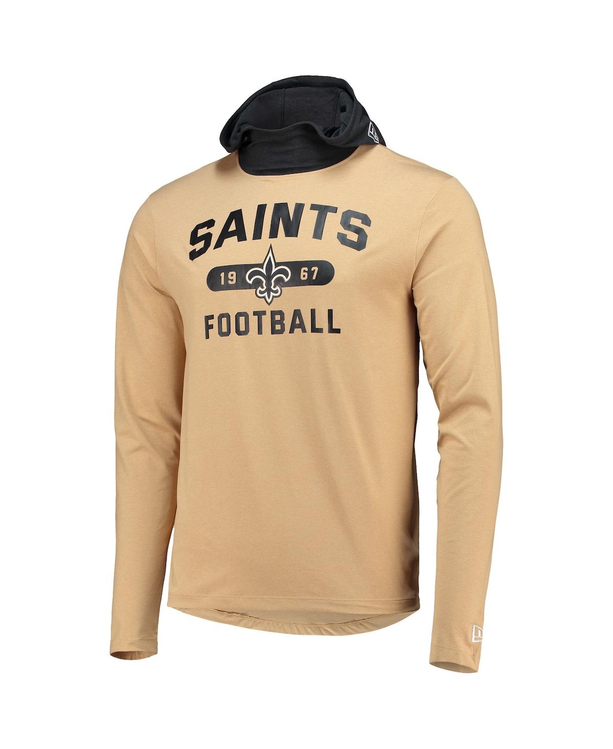 Men's Black New Orleans Saints Active Block Hoodie Long Sleeve T-shirt - Black