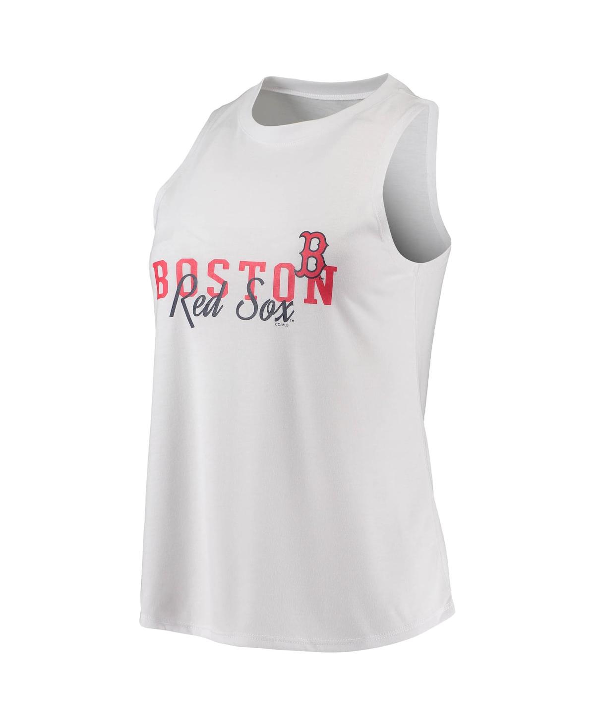 Shop Concepts Sport Women's White, Black Boston Red Sox Sonata Tank Top And Leggings Set In White,black