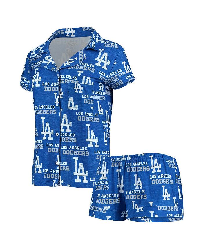 Concepts Sport Women's Royal Los Angeles Dodgers Zest Allover Print Button-Up  Shirt and Shorts Sleep Set- DNU - Macy's