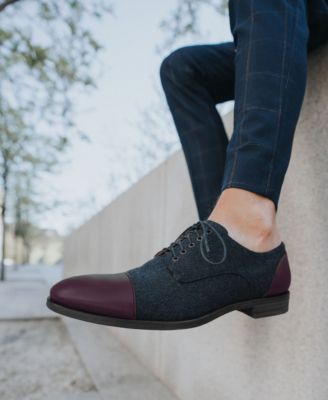 Men's Jack Handcrafted Leather, Velvet and Wool Dress Shoes