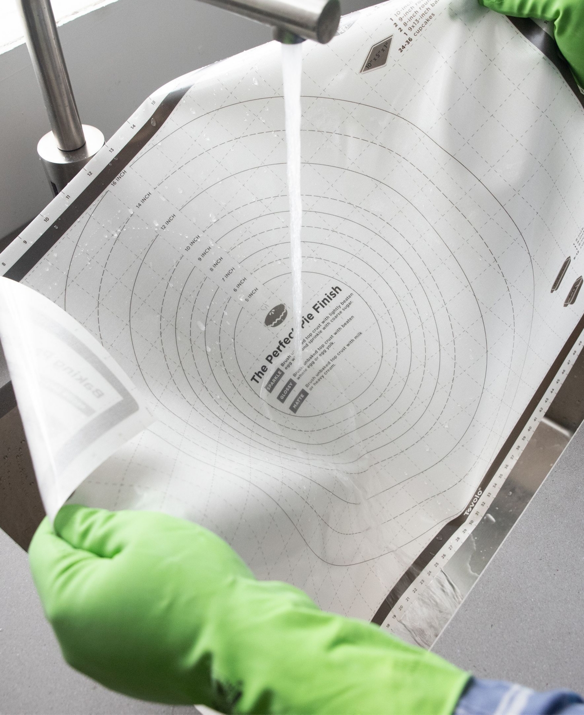 Tovolo Pro-bake Silicone Pastry Mat With Reference Marks In Charcoal