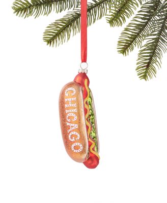 Macy's - Glass Hot Dog Ornament