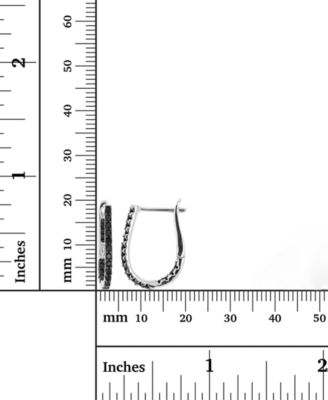 Black Spinel Oval Hoop Earrings (7/8 ct. t.w.) in Sterling Silver