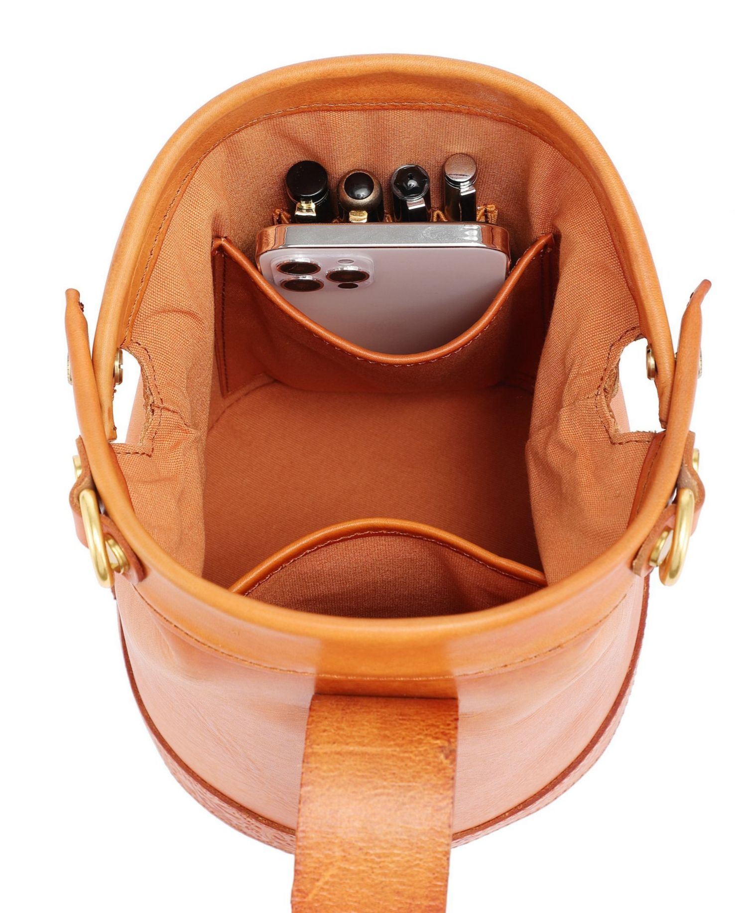 Doctor Mini Leather Bucket Crossbody Bag