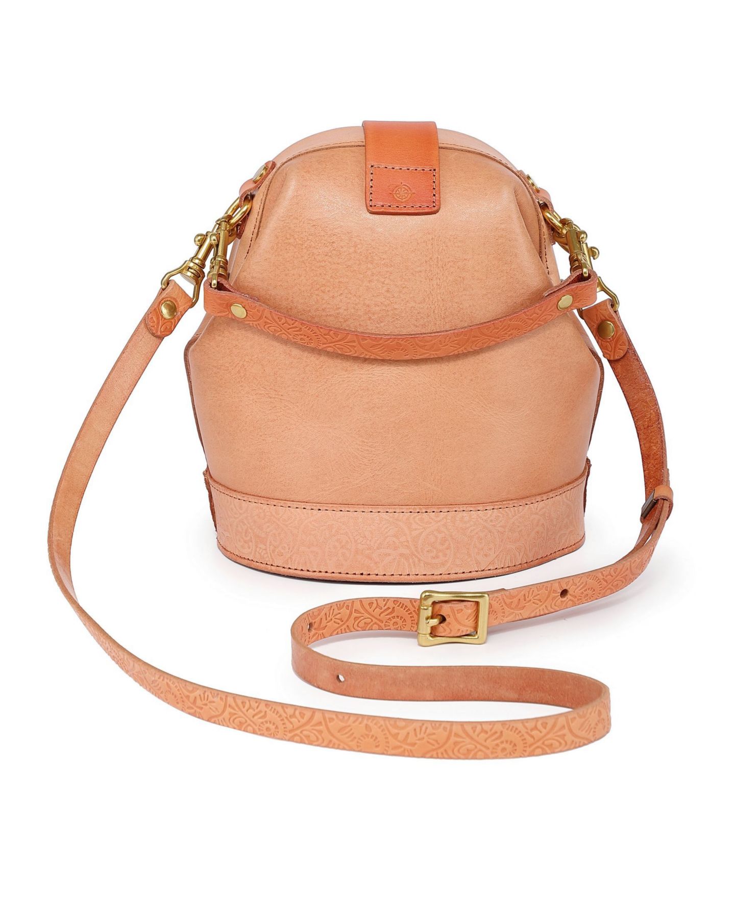 Женская сумка OLD TREND Doctor Mini Leather Bucket Crossbody, цвет: Пудровый — фото 4