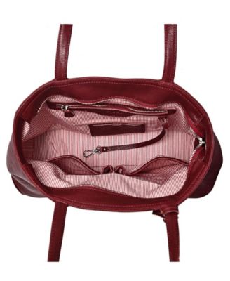 Women's Genuine Leather Dancing Bamboo Tote Bag