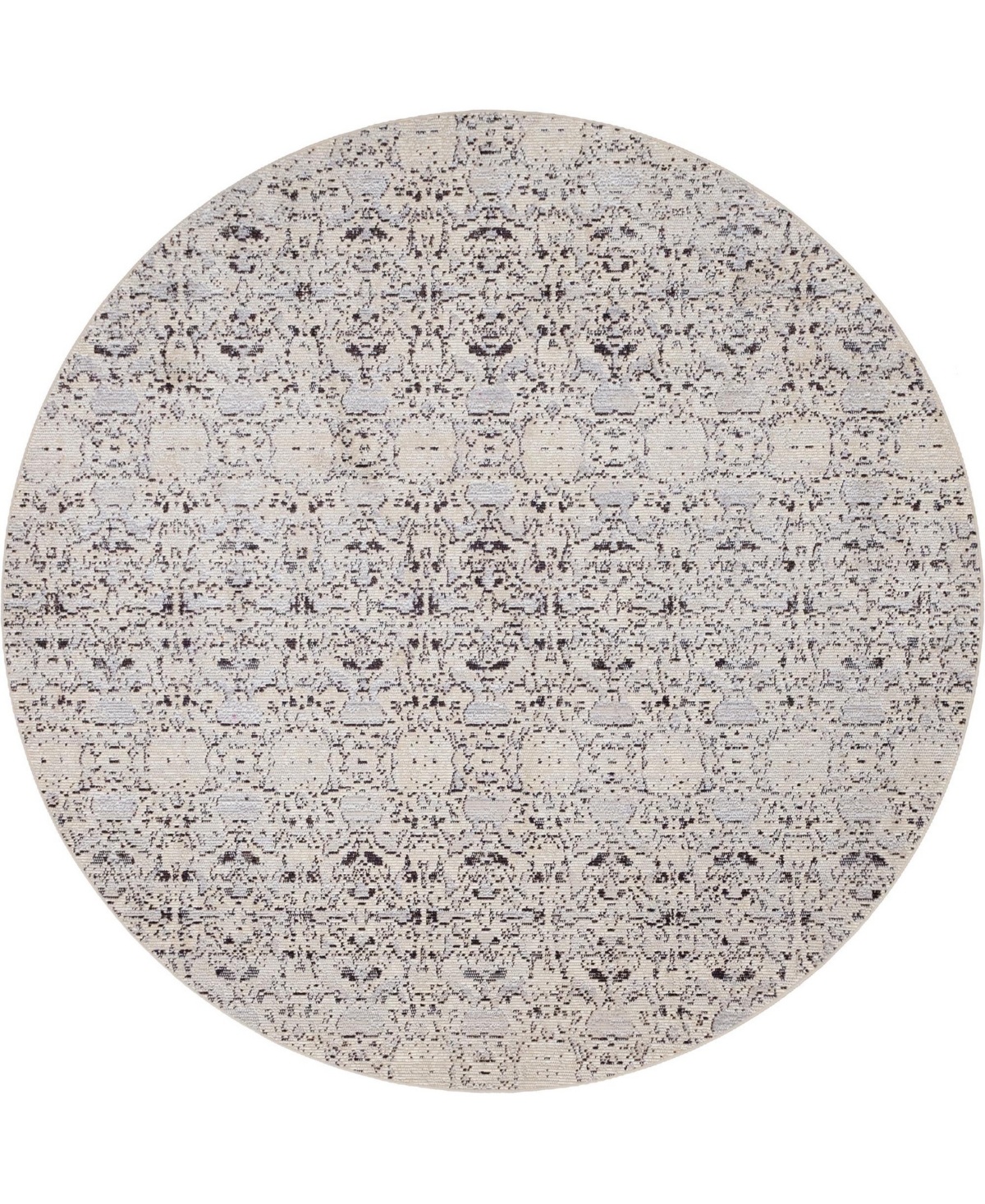Bayshore Home Closeout!  Amulet Horeshoe 7' X 7' Round Area Rug In Gray