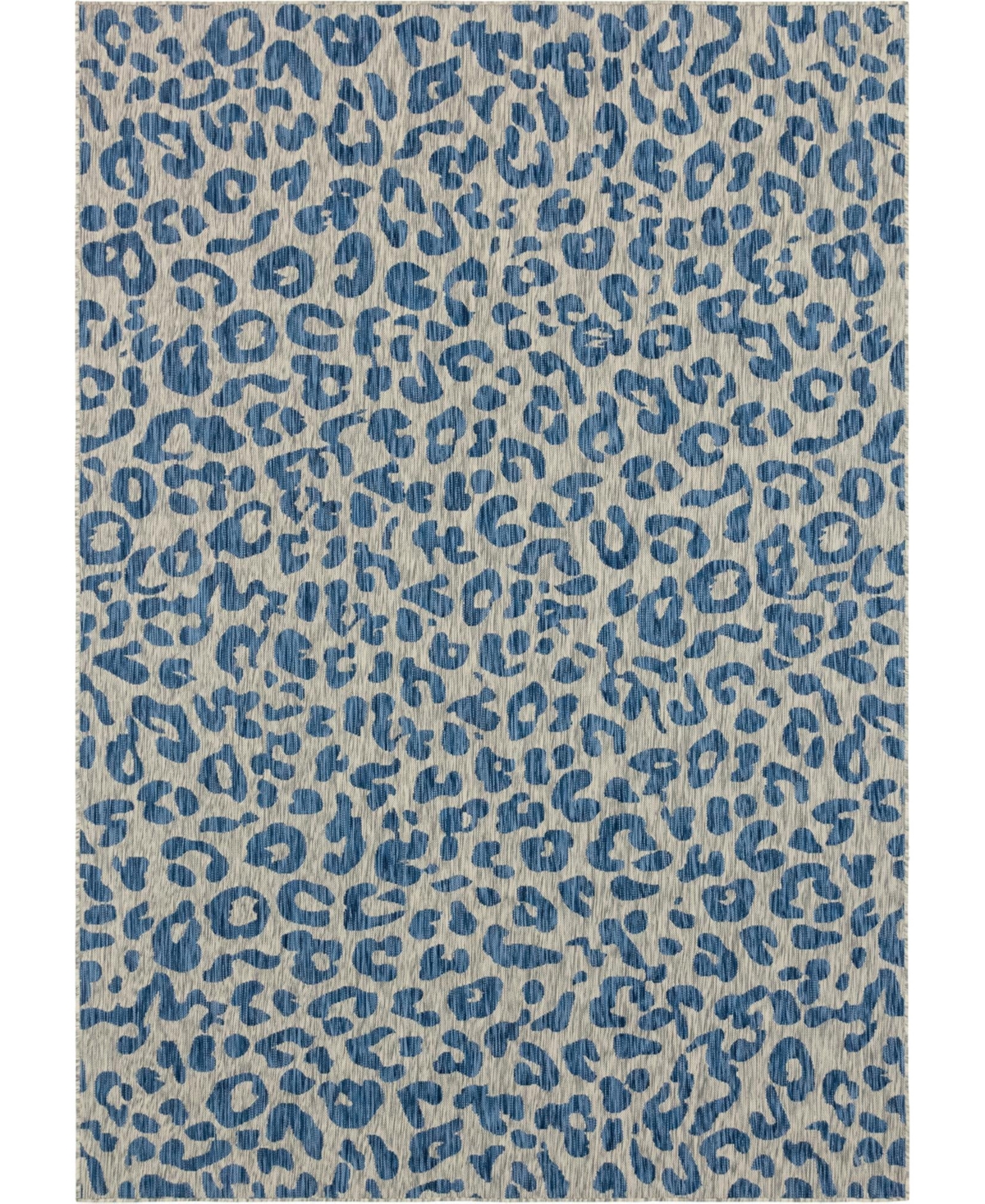 Bayshore Home Outdoor Pashio Safari Ii Leopard 8' X 11'4" Area Rug In Blue