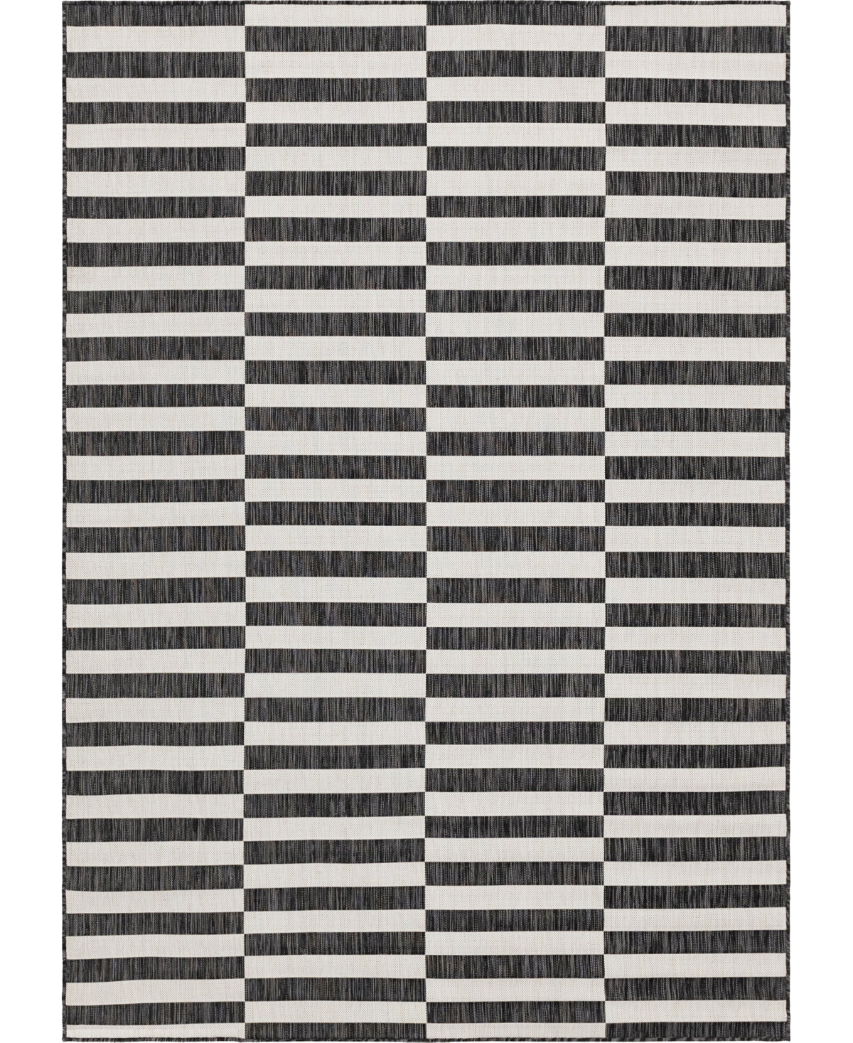 Bayshore Home Outdoor Banded Striped 7' x 10' Area Rug - Charcoal
