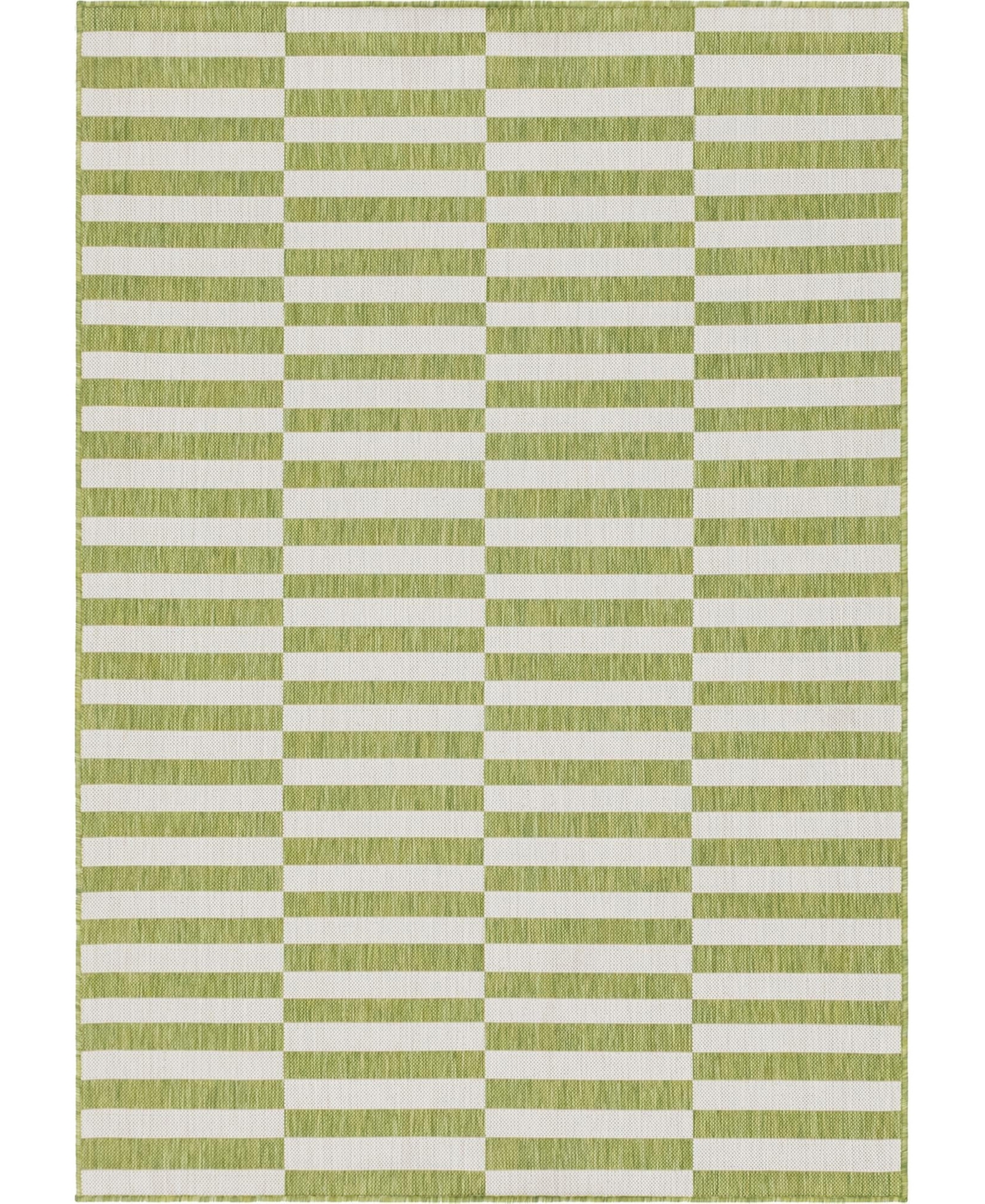 Bayshore Home Outdoor Banded Striped 7' X 10' Area Rug In Green