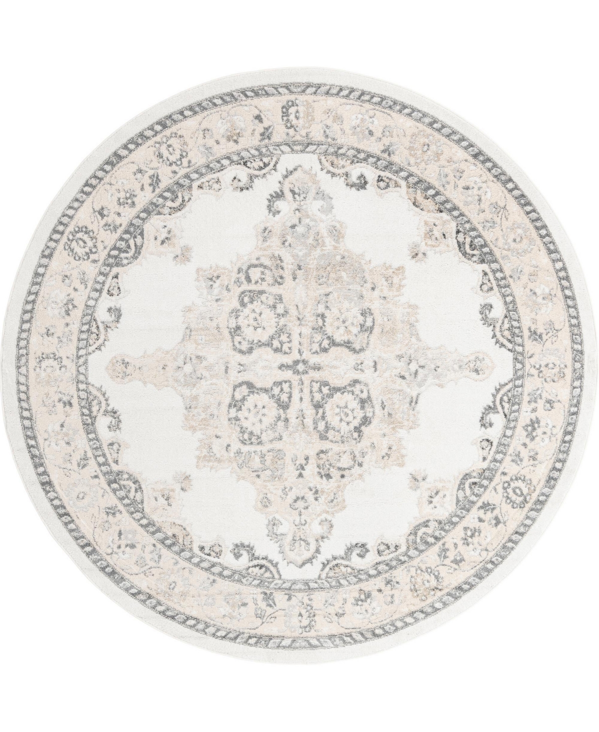 Bayshore Home Dodds Merakli 7'10in x 7'10in Round Area Rug - Ivory