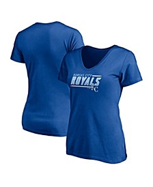 Women's Royal Kansas City Royals Mascot In Bounds V-Neck T-shirt