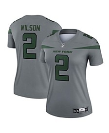 Women's Zach Wilson Gray New York Jets Inverted Legend Jersey