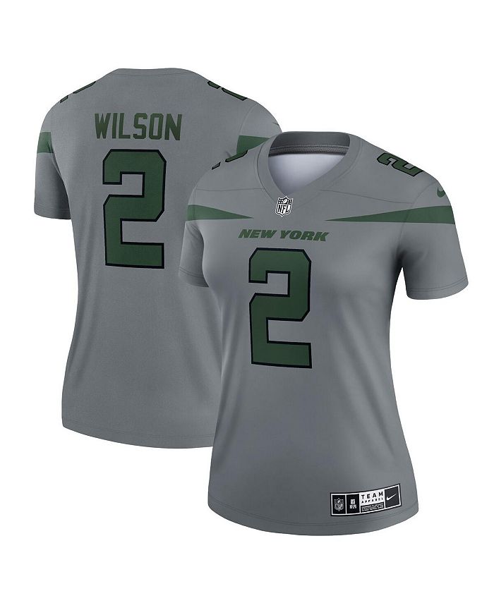 Nike Women's Zach Wilson Gray New York Jets Inverted Legend Jersey - Macy's