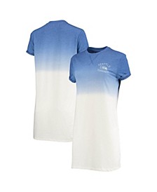 Women's Heathered Royal and White Seattle Seahawks Ombre Tri-Blend T-shirt Dress