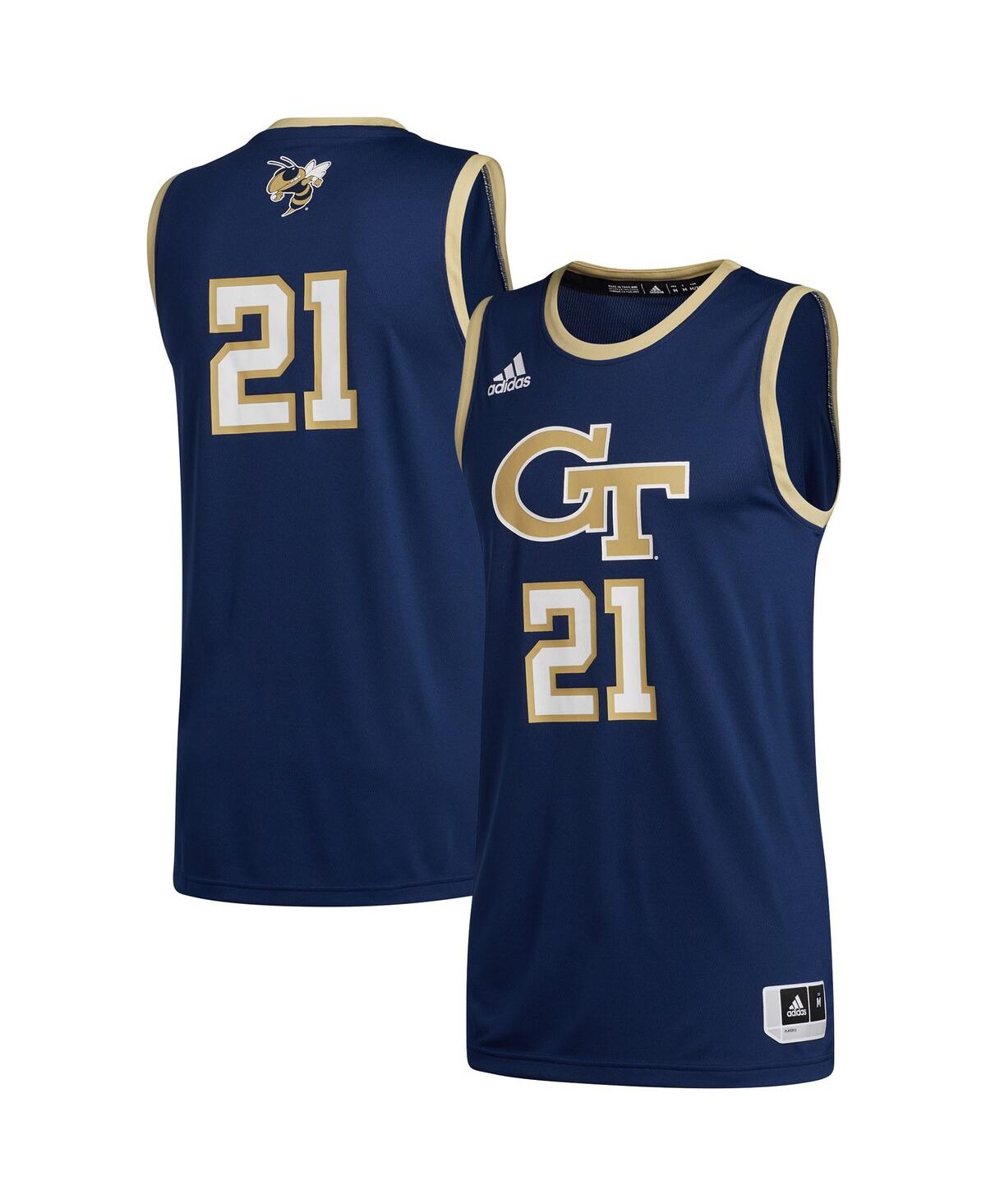 Men's adidas Number 21Georgia Tech Yellow Jackets Swingman Basketball Jersey - Navy