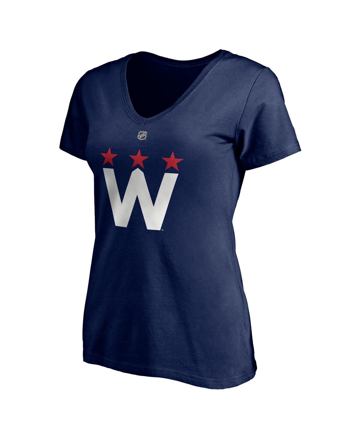 Women's Fanatics Tom WilsonWashington Capitals 2020/21 Alternate Authentic Stack Name and Number V-Neck T-shirt - Navy