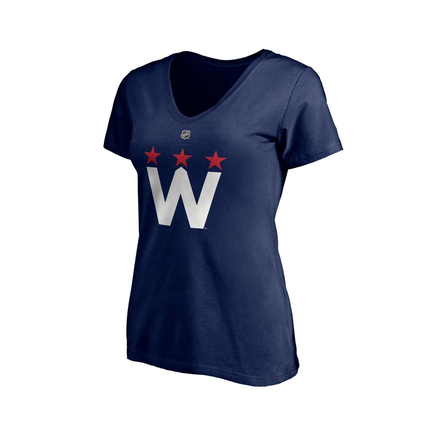 Women's Tom Wilson Navy Washington Capitals 2020/21 Alternate Authentic Stack Name and Number V-Neck T-shirt