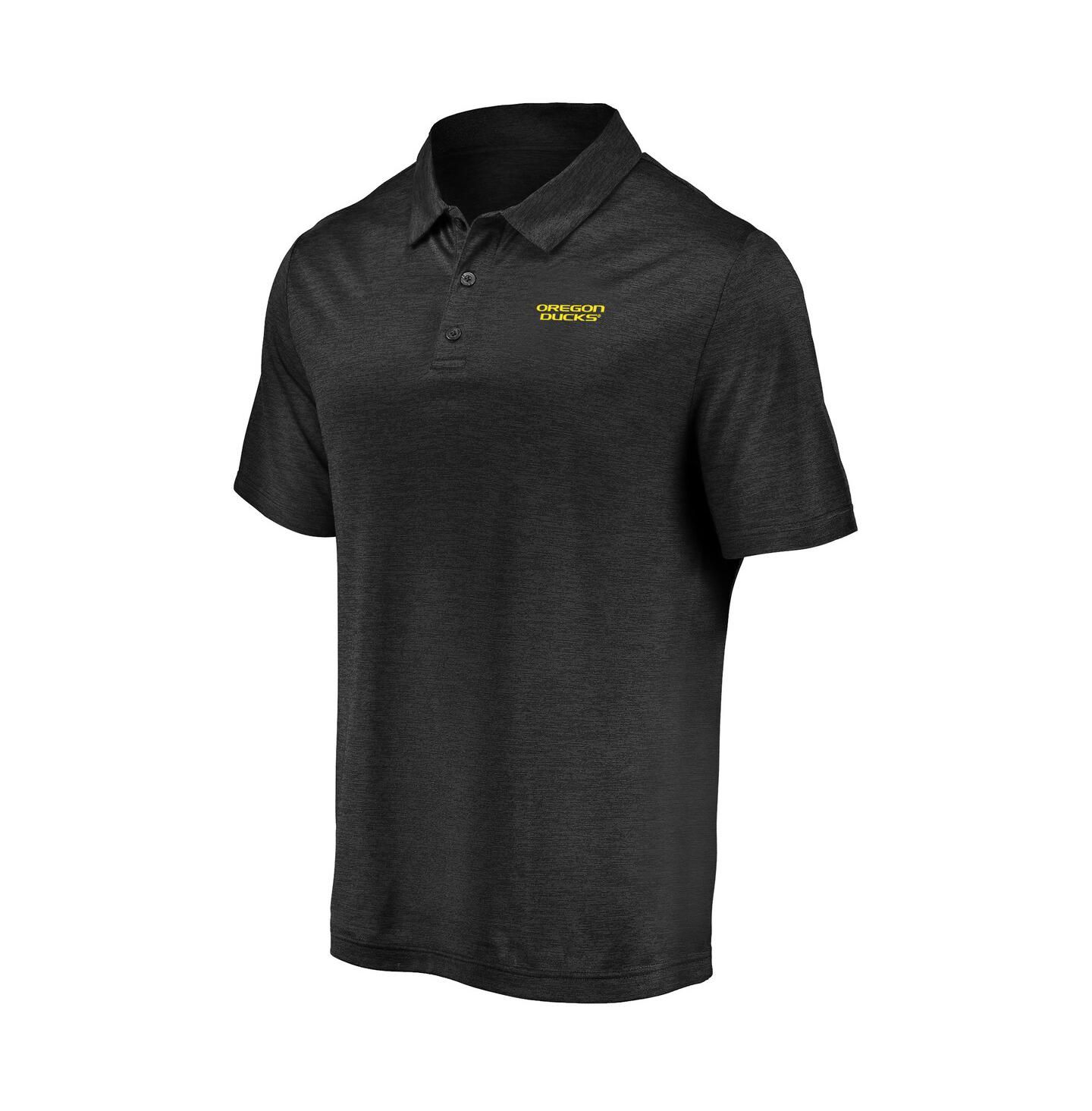 Мужское поло Fanatics Black Oregon Ducks Primary Logo Striated Polo Shirt — фото 3