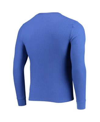 Men's Royal New England Patriots Thermal Henley Long Sleeve T-shirt