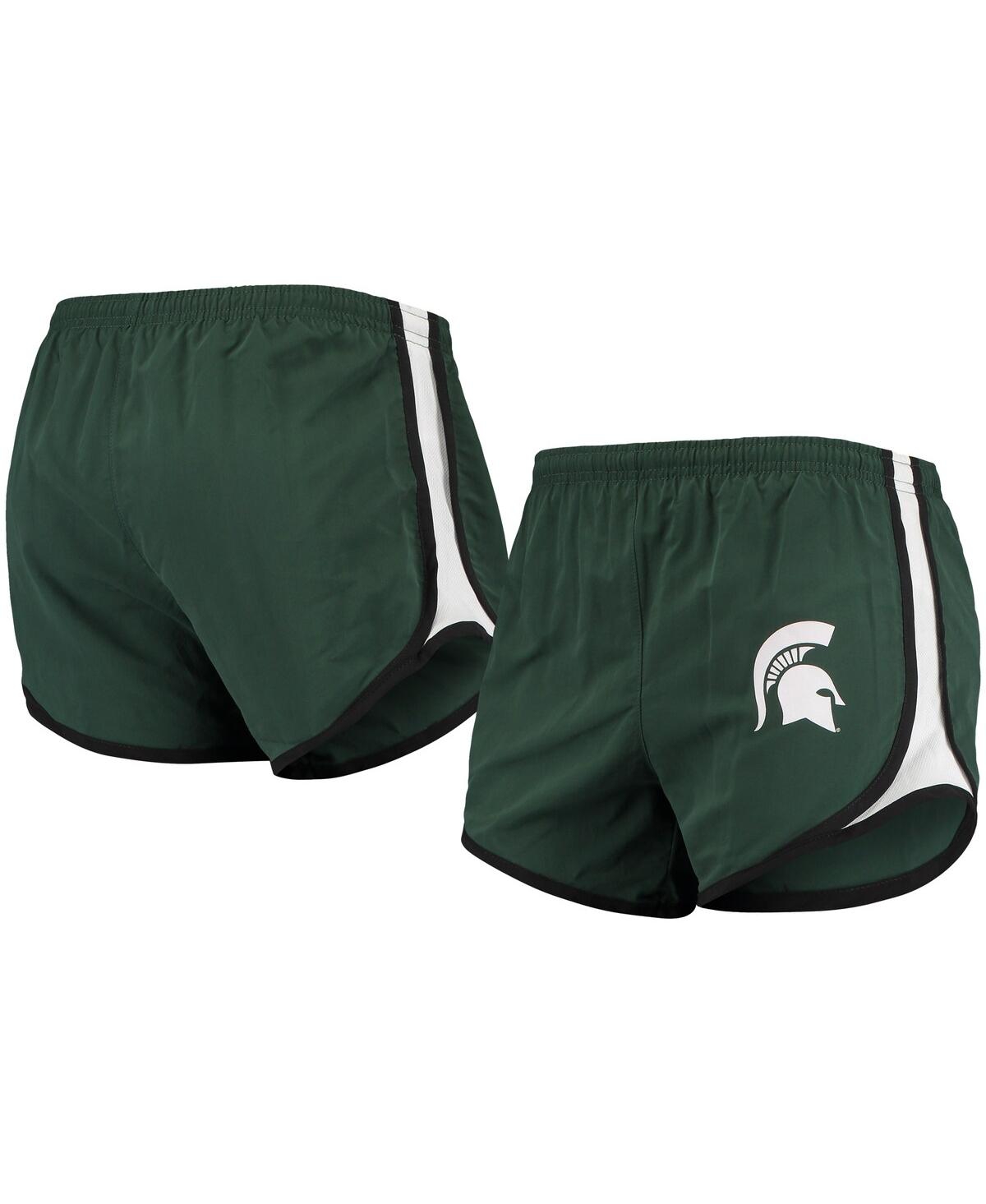 Women's Green and White Michigan State Spartans Elite Shorts - Green, White