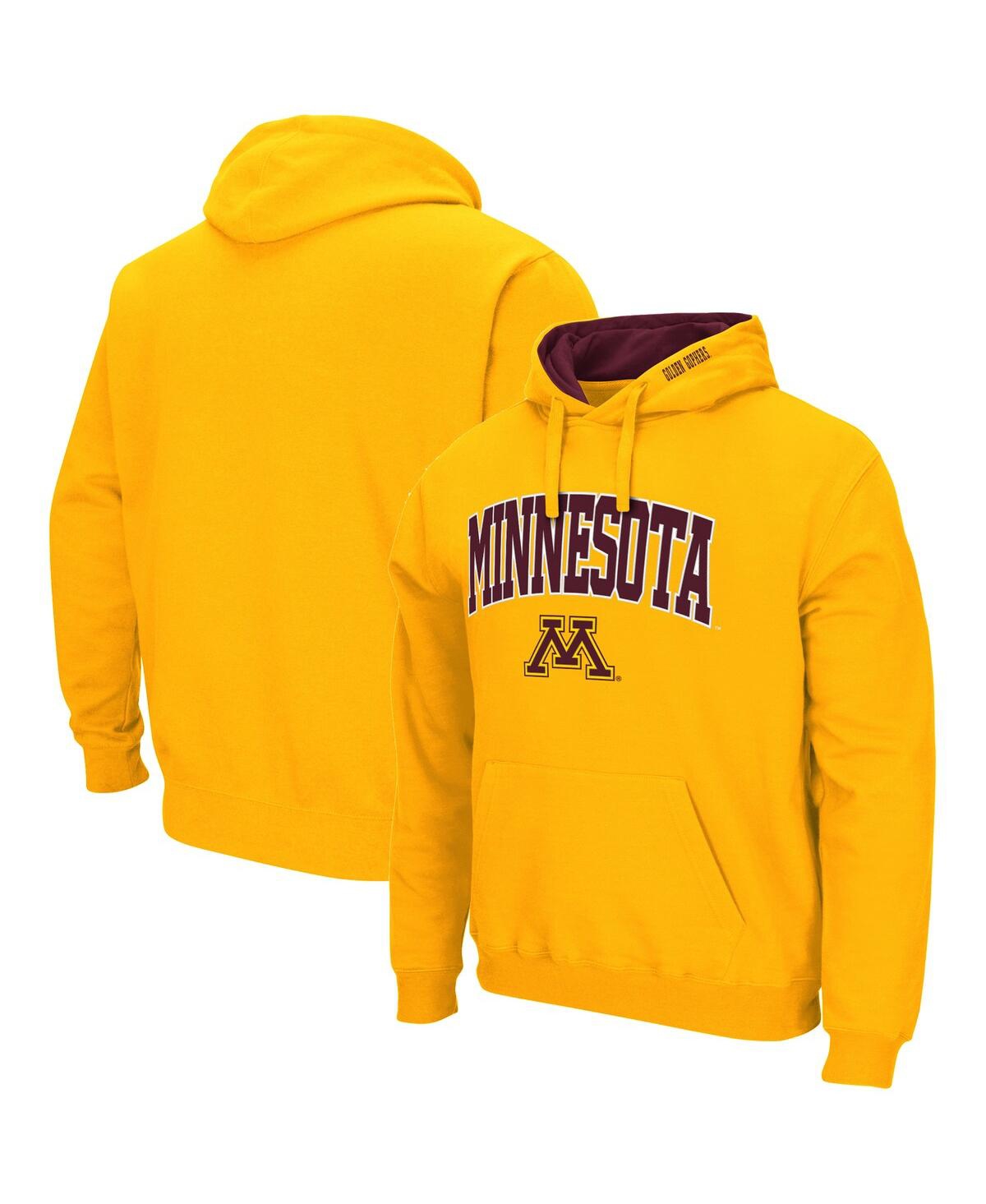 COLOSSEUM MEN'S COLOSSEUM GOLD MINNESOTA GOLDEN GOPHERS ARCH AND LOGO 3.0 PULLOVER HOODIE