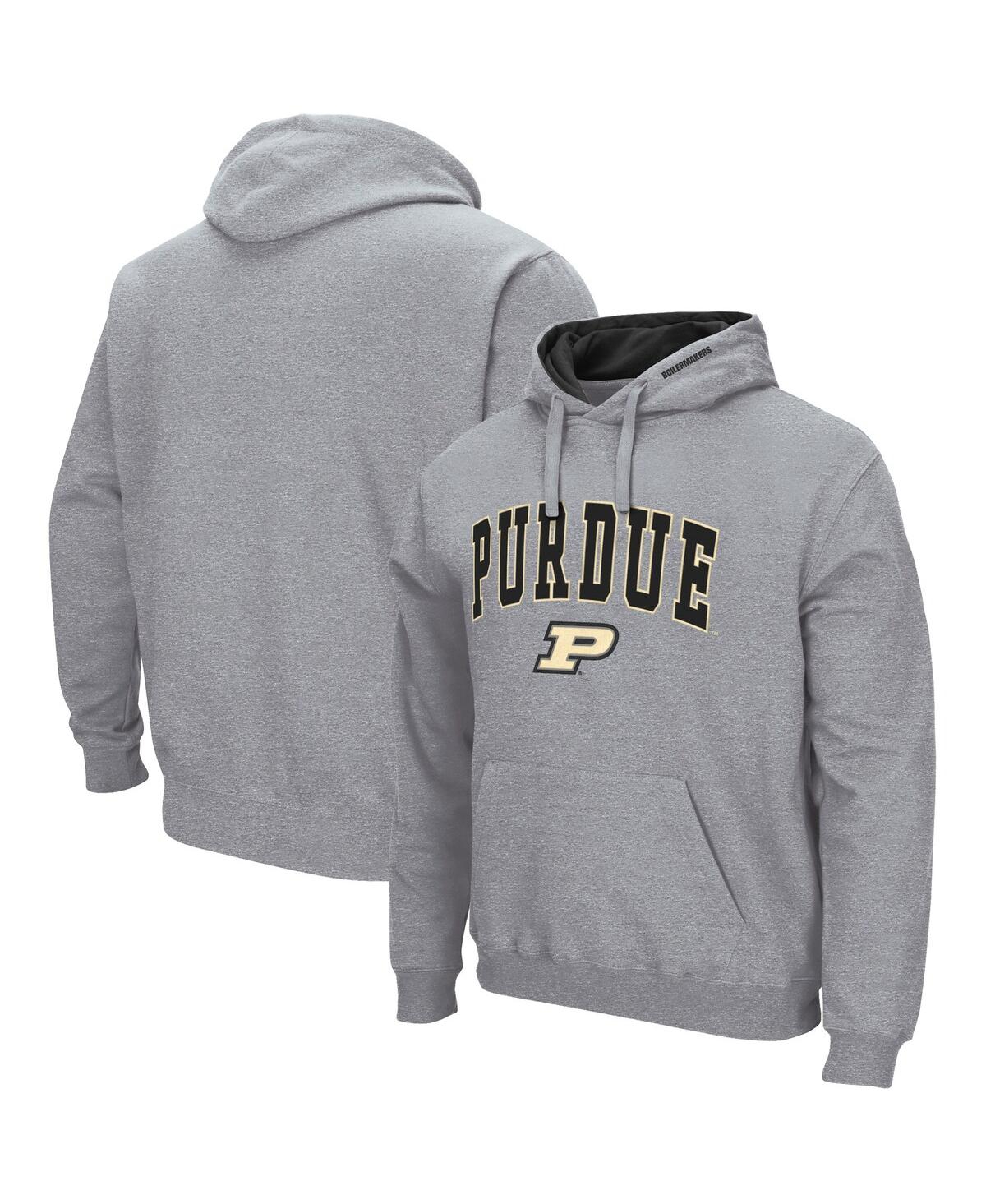 Colosseum Men's  Purdue Boilermakers Arch And Logo 3.0 Pullover Hoodie In Heathered Gray