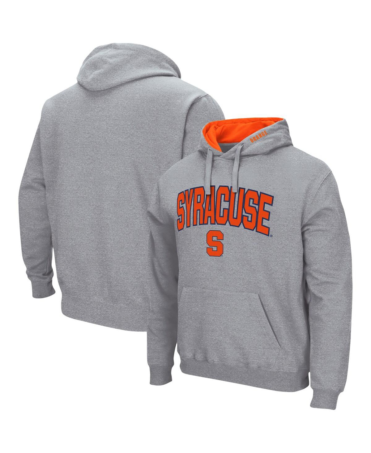 UPC 195369599781 product image for Men's Colosseum Heathered Gray Syracuse Orange Arch and Logo 3.0 Pullover Hoodie | upcitemdb.com