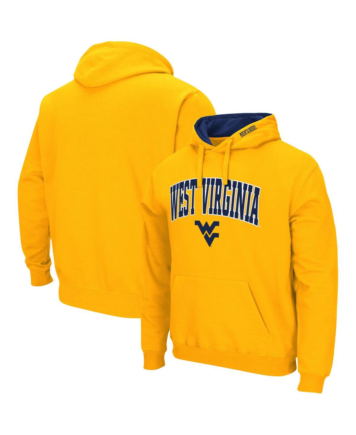 COLOSSEUM MEN'S COLOSSEUM GOLD WEST VIRGINIA MOUNTAINEERS ARCH AND LOGO 3.0 PULLOVER HOODIE