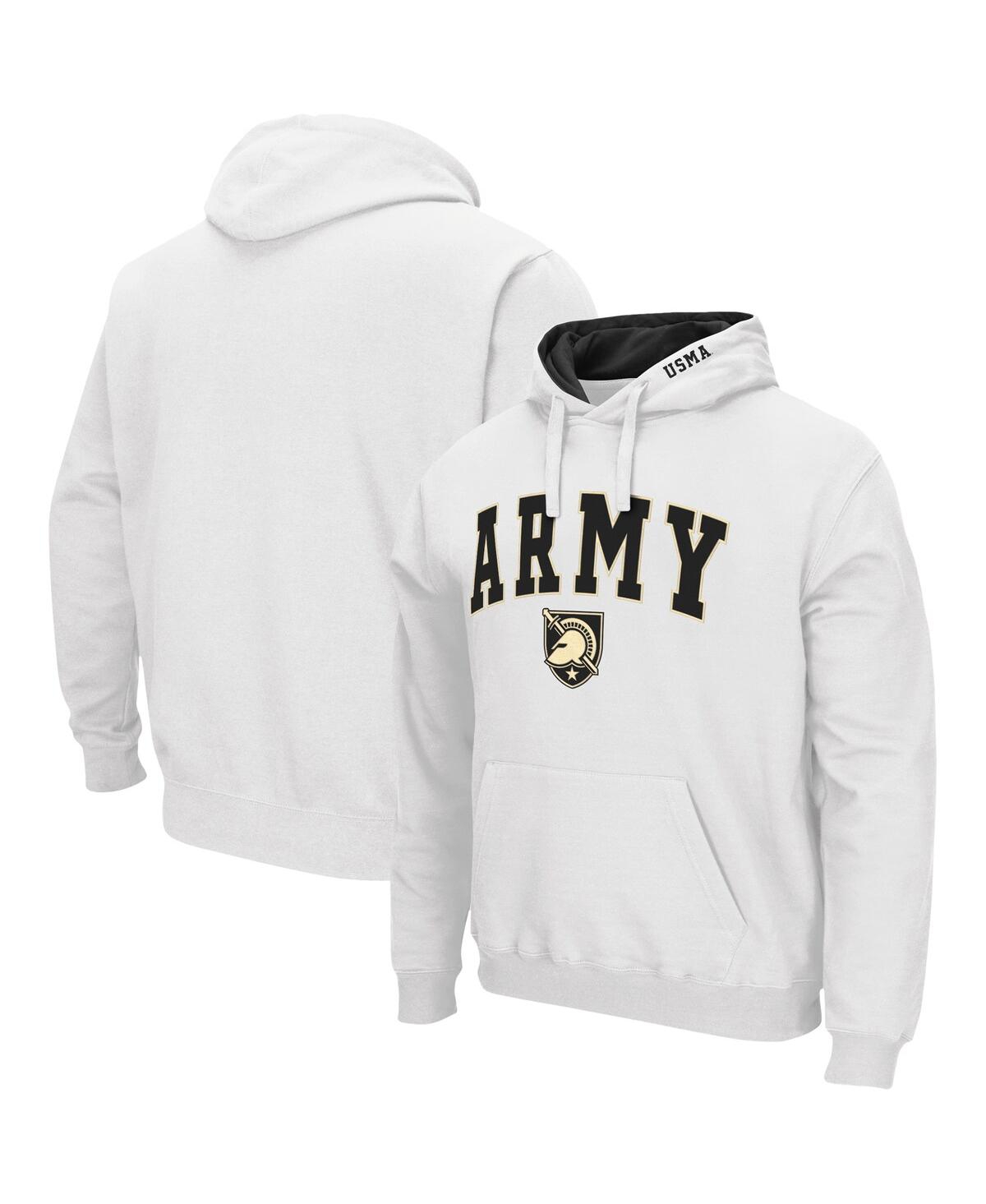 Colosseum Men's  White Army Black Knights Arch And Logo 3.0 Pullover Hoodie In White