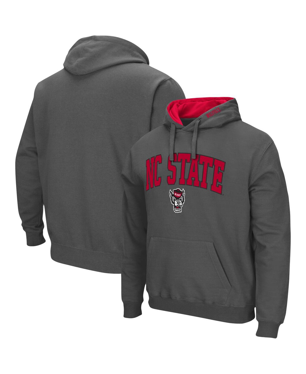 Colosseum Men's  Charcoal Nc State Wolfpack Arch And Logo 3.0 Pullover Hoodie In Charcoal