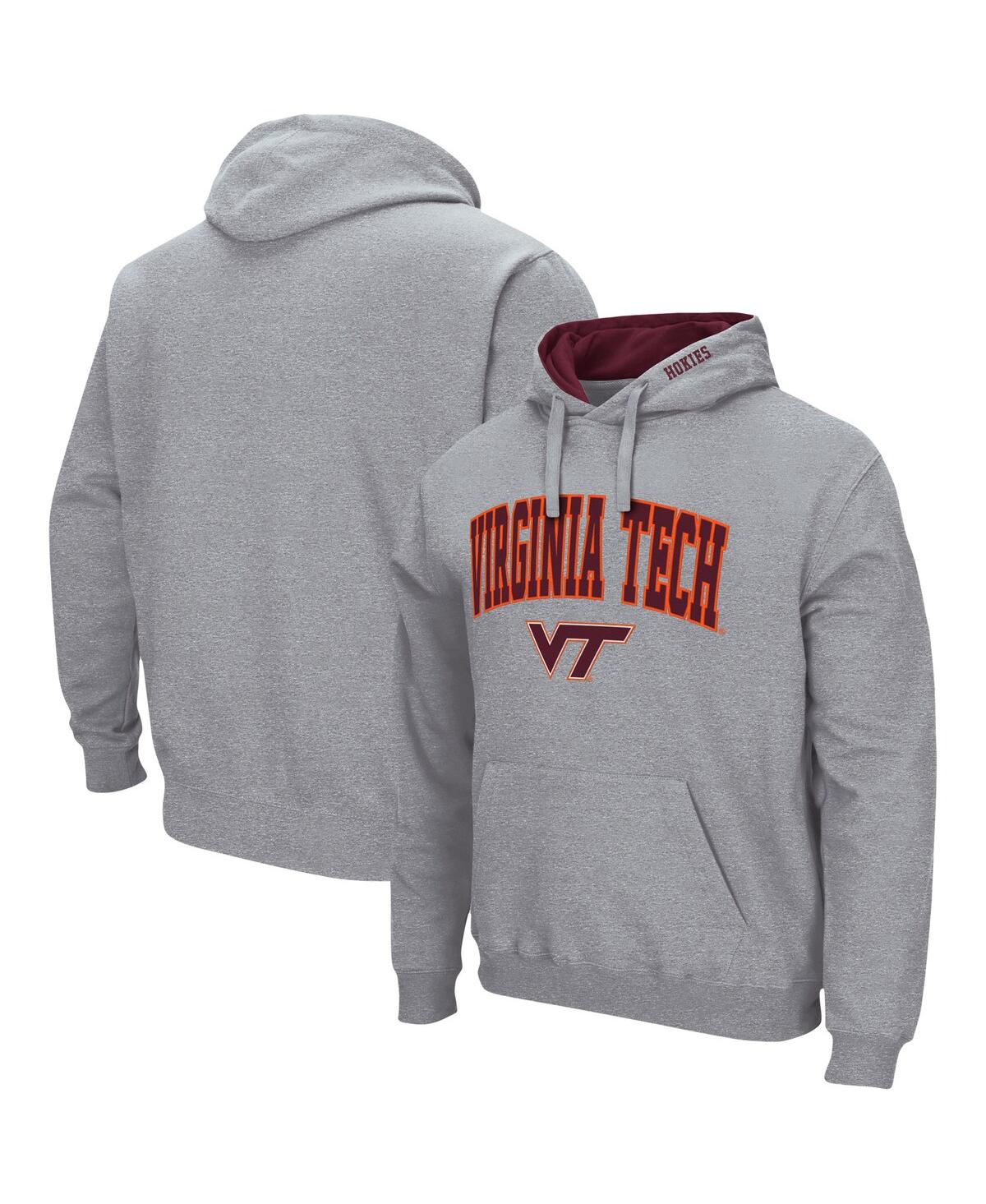 Colosseum Men's Heather Gray Clemson Tigers Arch And Logo 3.0 Pullover Hoodie In Heathered Gray
