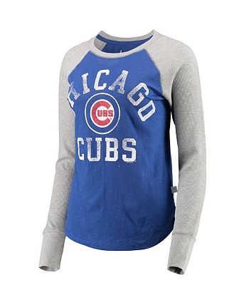 Touch Women's Royal and Gray Chicago Cubs Waffle Raglan Long Sleeve T-shirt  - Macy's
