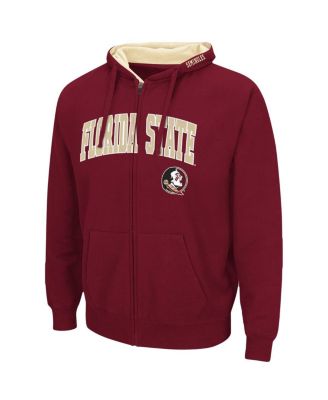 Men's Garnet Florida State Seminoles Arch and Logo 3.0 Full-Zip Hoodie