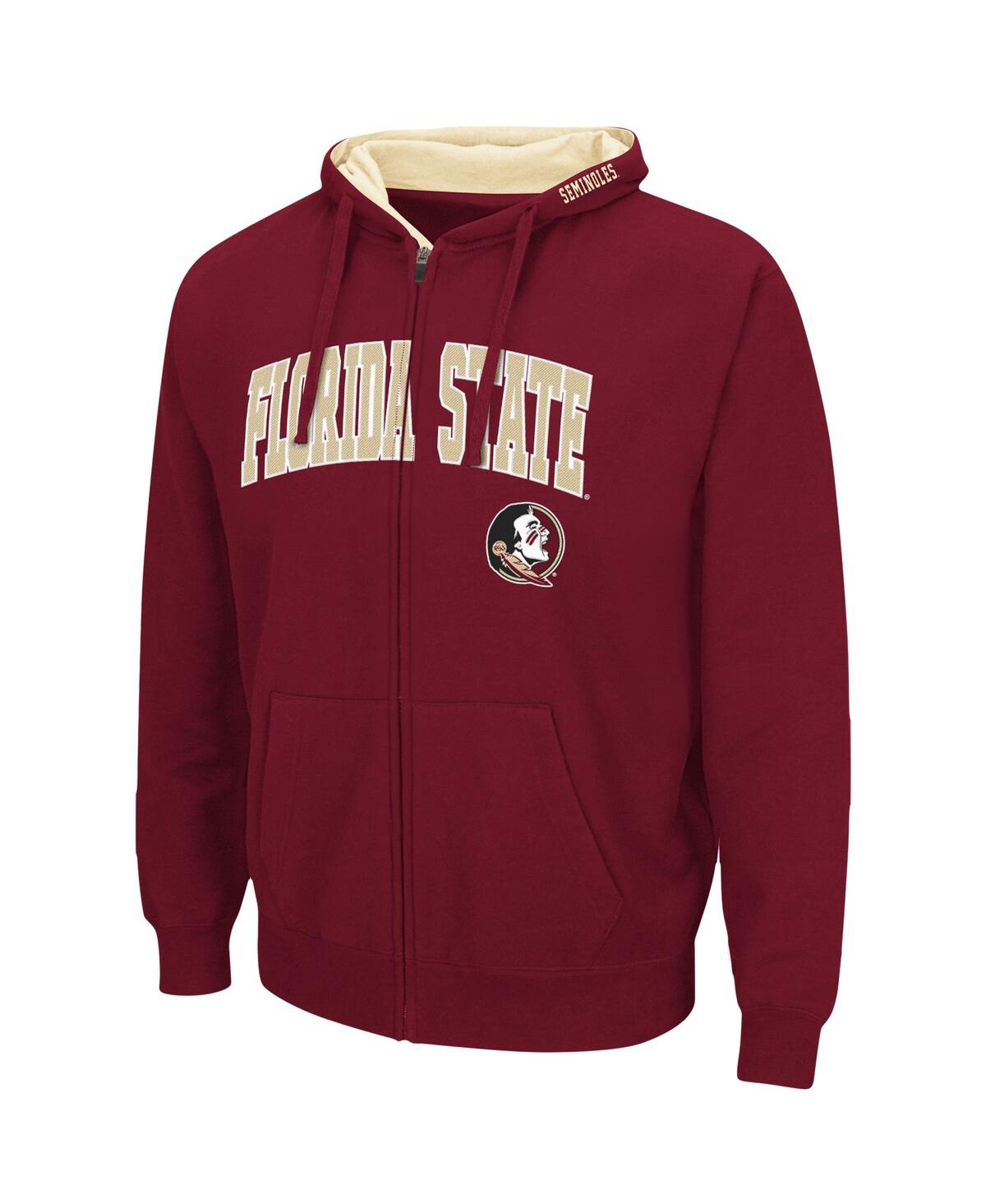 Colosseum Men's  Garnet Florida State Seminoles Arch And Logo 3.0 Full-zip Hoodie In Garnet