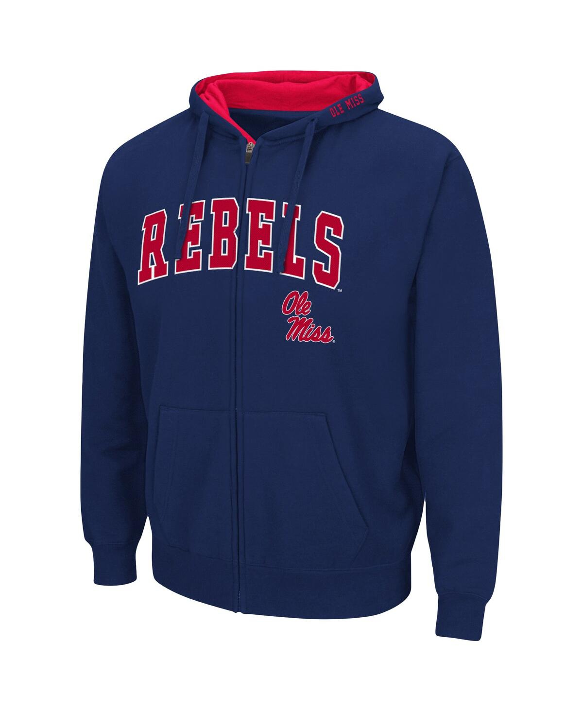 Shop Colosseum Men's  Navy Ole Miss Rebels Arch And Logo 3.0 Full-zip Hoodie