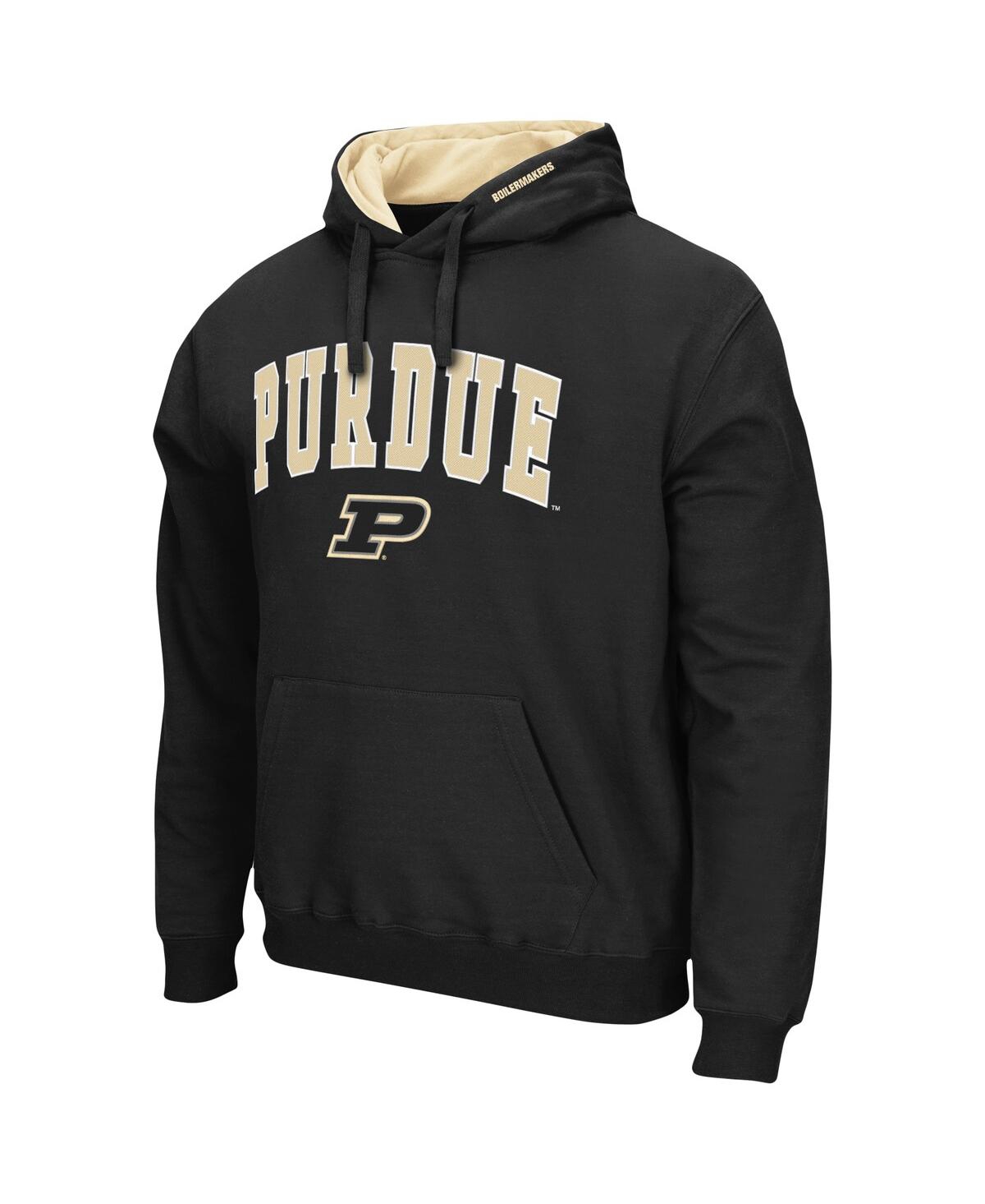 Colosseum Men's  Black Purdue Boilermakers Arch And Logo 3.0 Pullover Hoodie In Black
