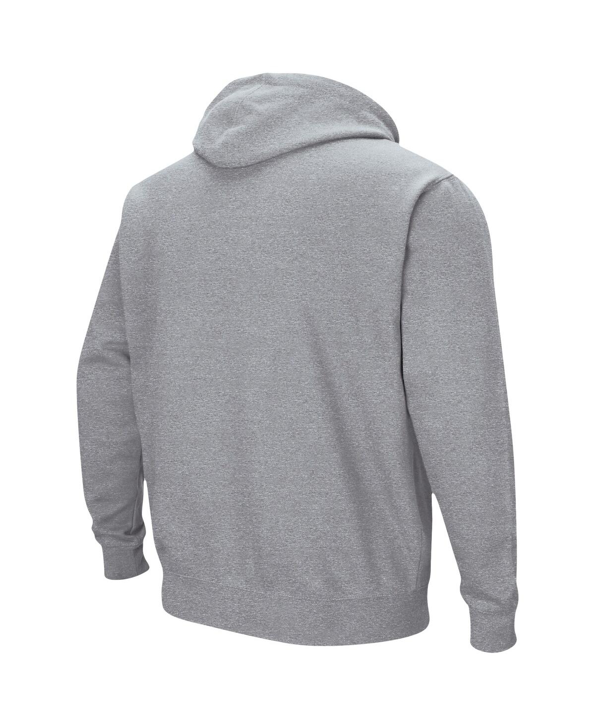 Colosseum Men's New Hampshire Wildcats Arch And Logo Pullover Hoodie In Heathered Gray
