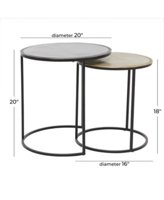 Aluminum Industrial Accent Table, Set of 2