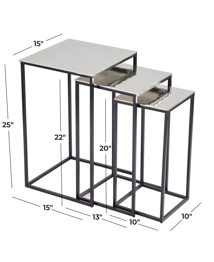 Rosemary Lane Aluminum Contemporary Accent Table, Set of 3 Macy's