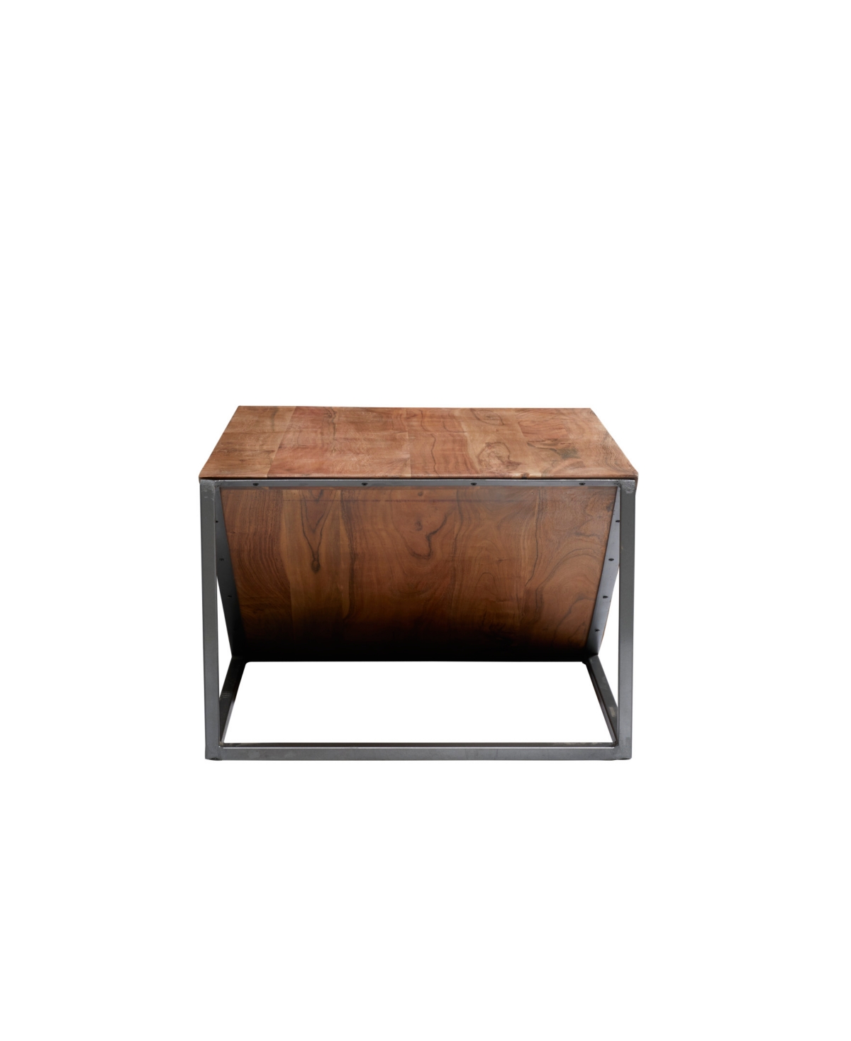 Metal and Wood Triangular Table for Home Display