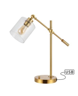 Kathryn Classic Glass Adjustable Head Modern USB Charging LED Task Lamp
