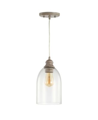 Fontaine 6.25" Adjustable Greige Glass Led Pendant