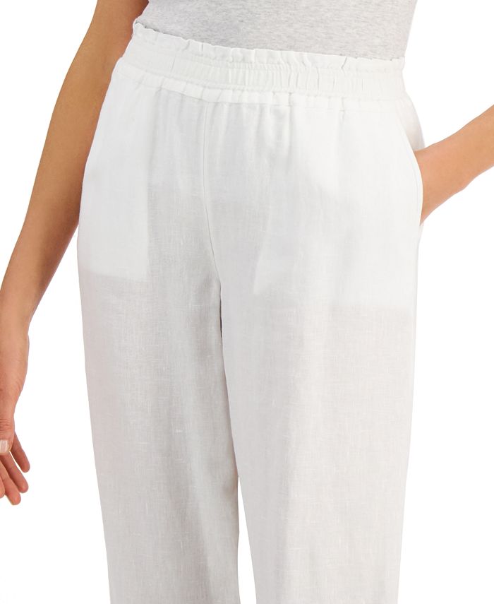 Charter Club Linen Cropped Pull-On Pants, Created for Macy's - Macy's