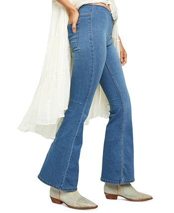 Free People - Gummy Pull-On Dark Blue Wash Flared Jeans