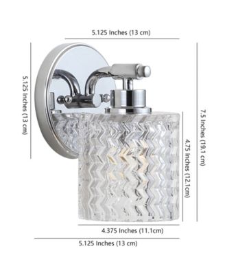 Spaulding Vintage-like 1-Light Pattern Glass Farmhouse Cottage LED Vanity Light