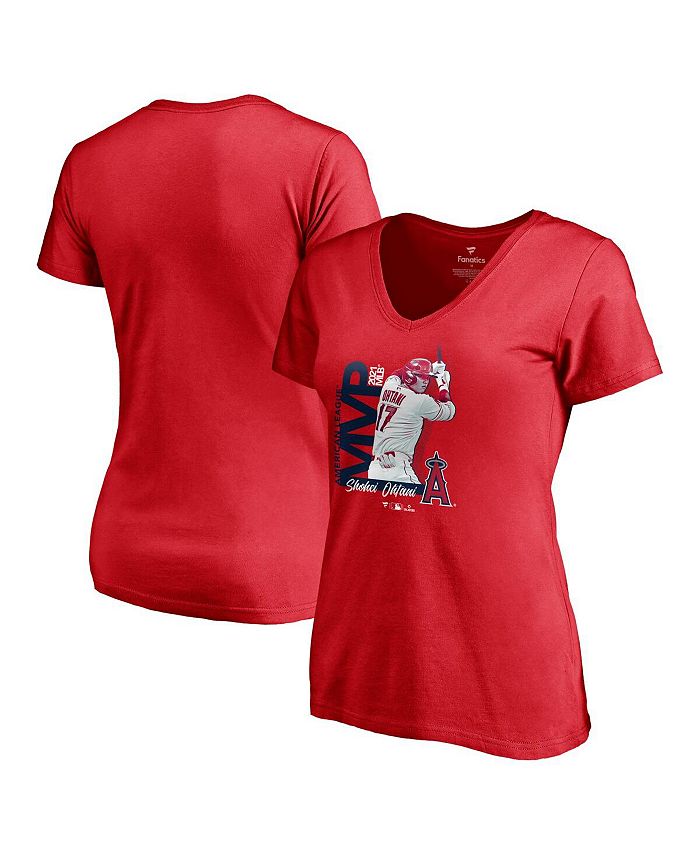 Men's Fanatics Branded Shohei Ohtani Red Los Angeles Angels 2021 Al MVP T-Shirt