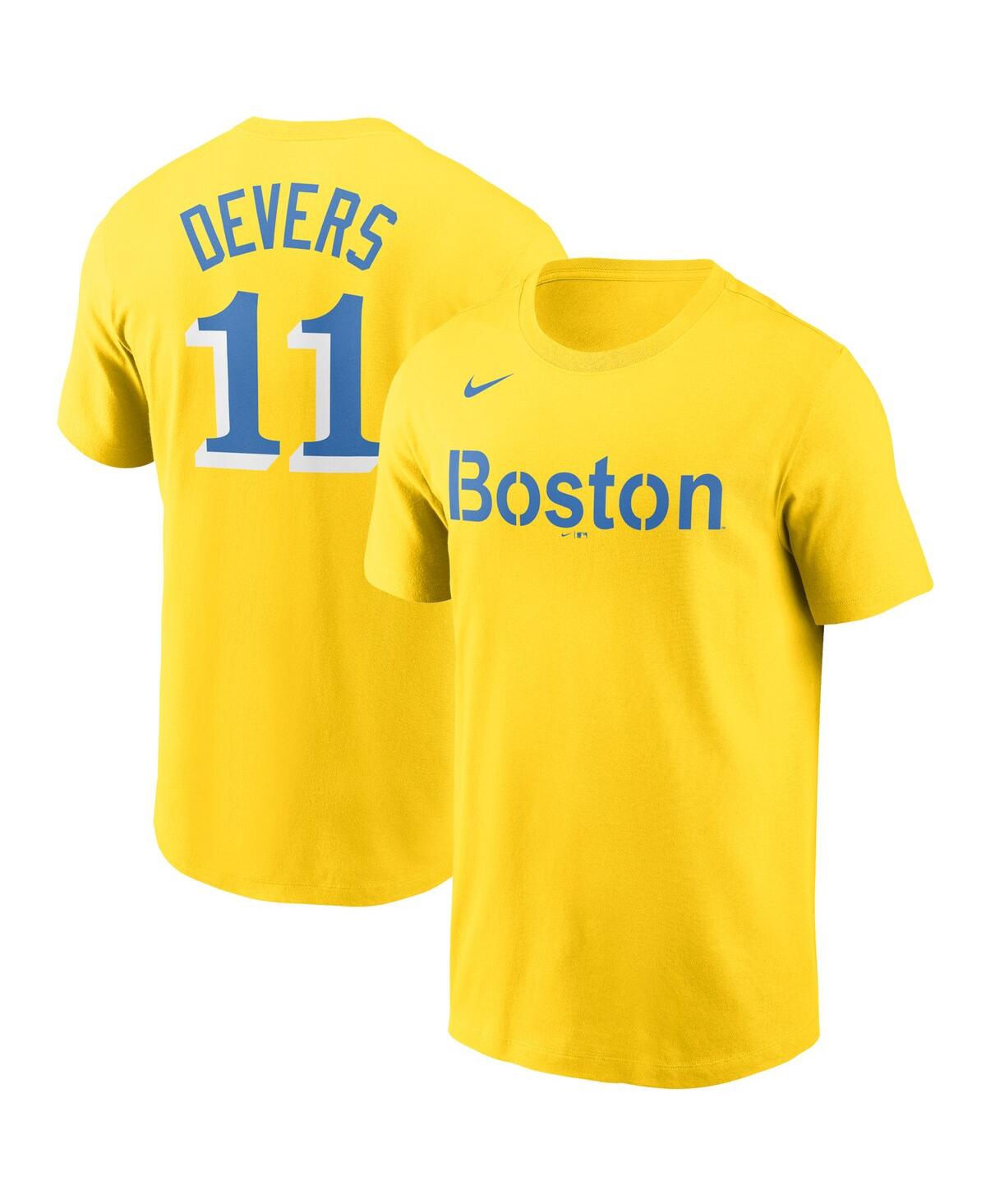Men's Rafael DeversTone Boston Red Sox City Connect Name Number T-shirt - Gold